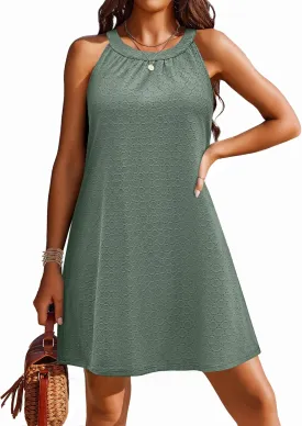 AI'MAGE Womens Swimsuit Cover Up Hollow Out Crochet Coverups Sleeveless Beach Dress Tank Bikini Cover Ups S-3XL