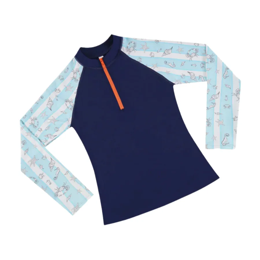 Aqua Blu Junior Long Sleeve Rash Vest AB2436MA - Mariner