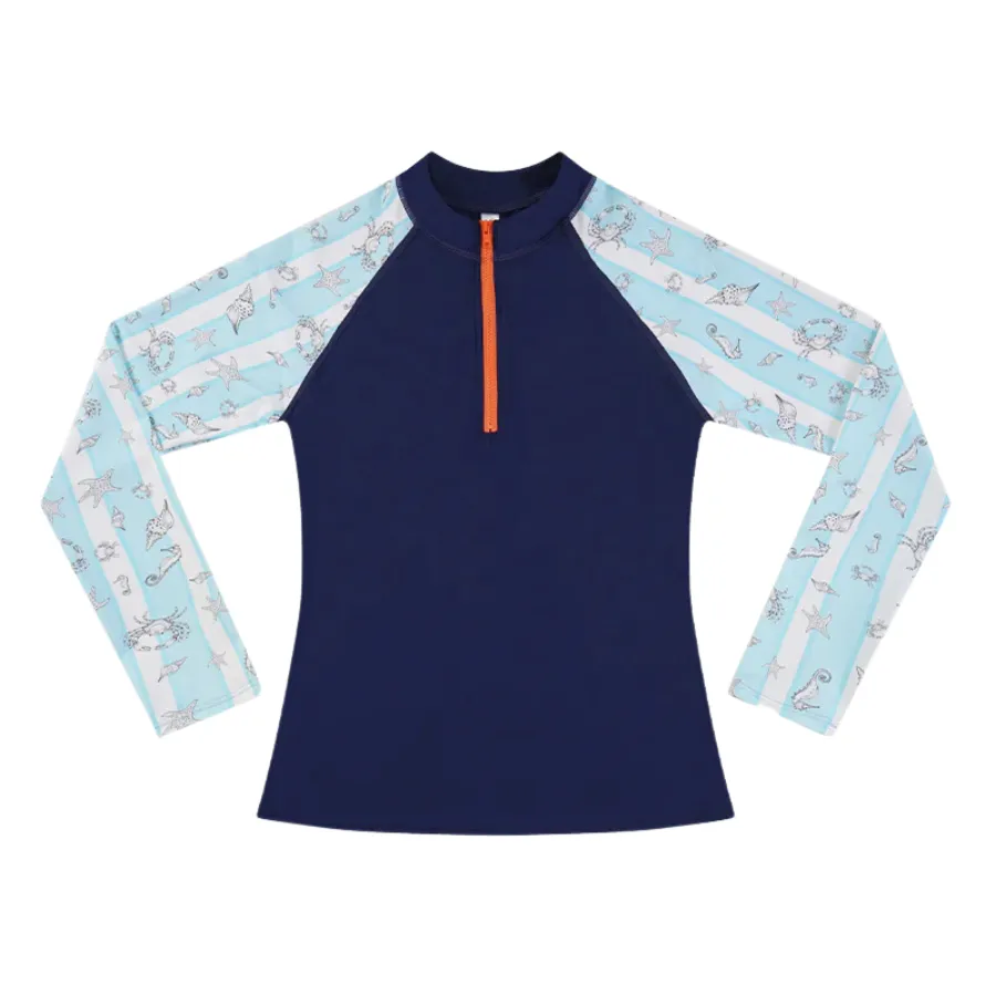 Aqua Blu Junior Long Sleeve Rash Vest AB2436MA - Mariner