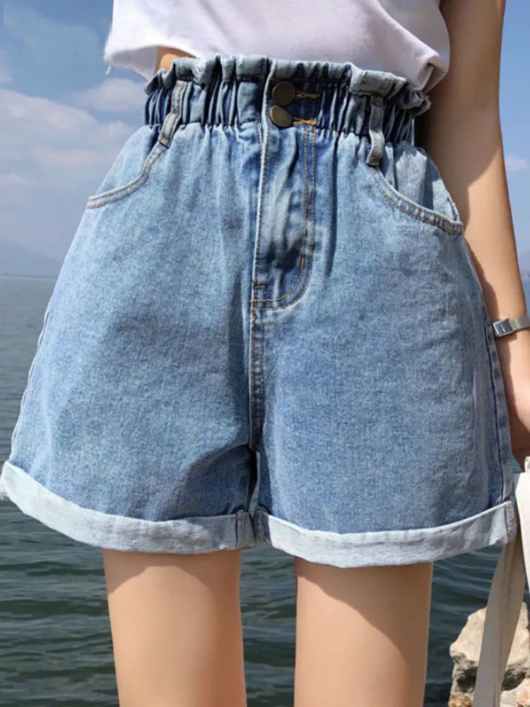 Ashore Shop Summer Black Women Denim Shorts Women S-5XL