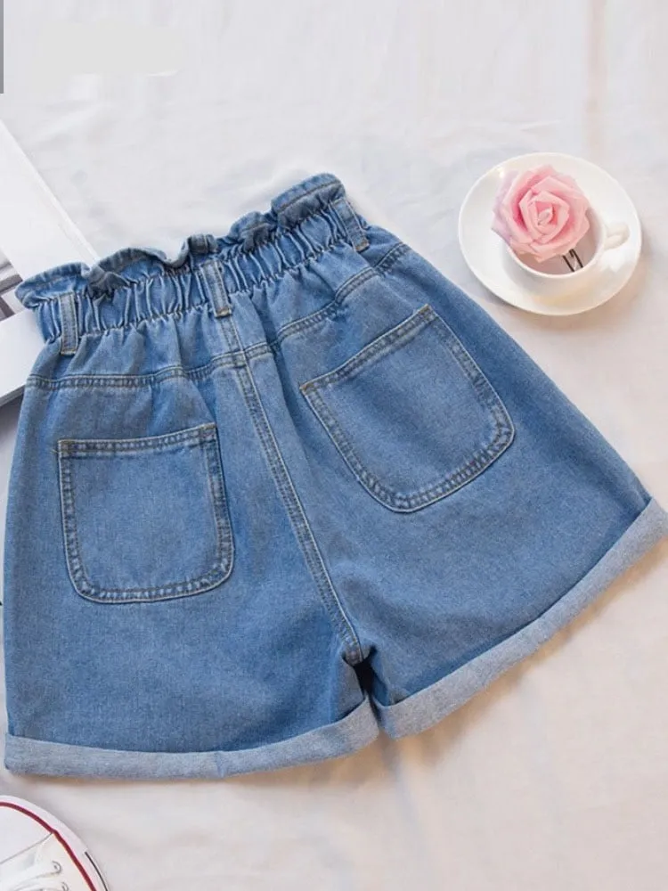Ashore Shop Summer Black Women Denim Shorts Women S-5XL