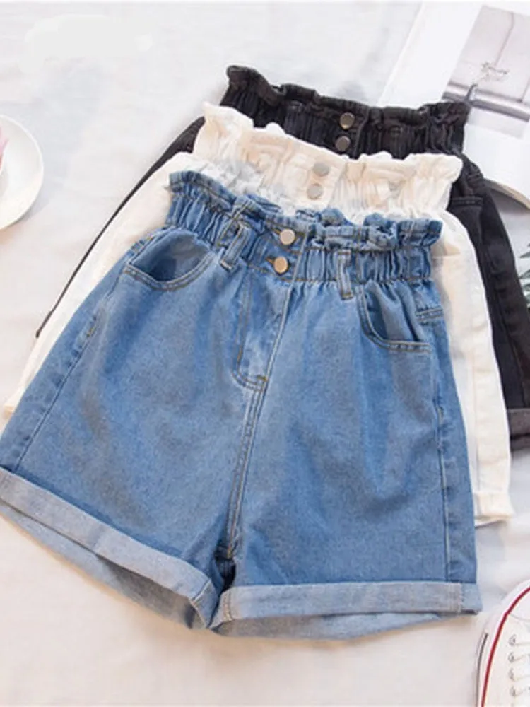 Ashore Shop Summer Black Women Denim Shorts Women S-5XL