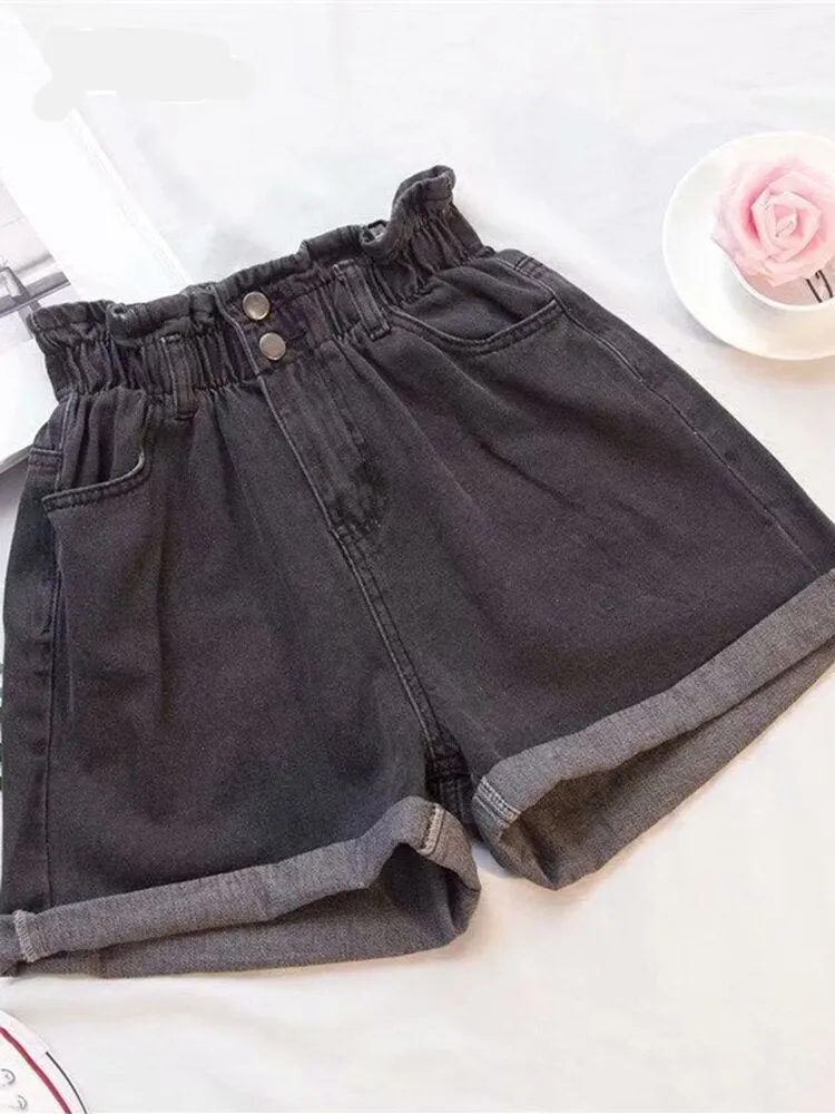 Ashore Shop Summer Black Women Denim Shorts Women S-5XL