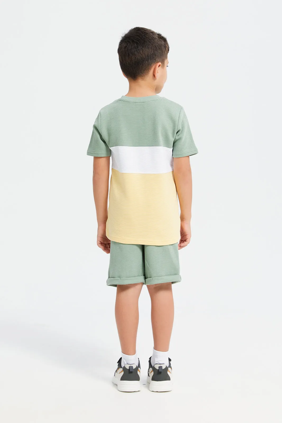 Boys Mint Cut And Sew Casual Set (2 Piece)