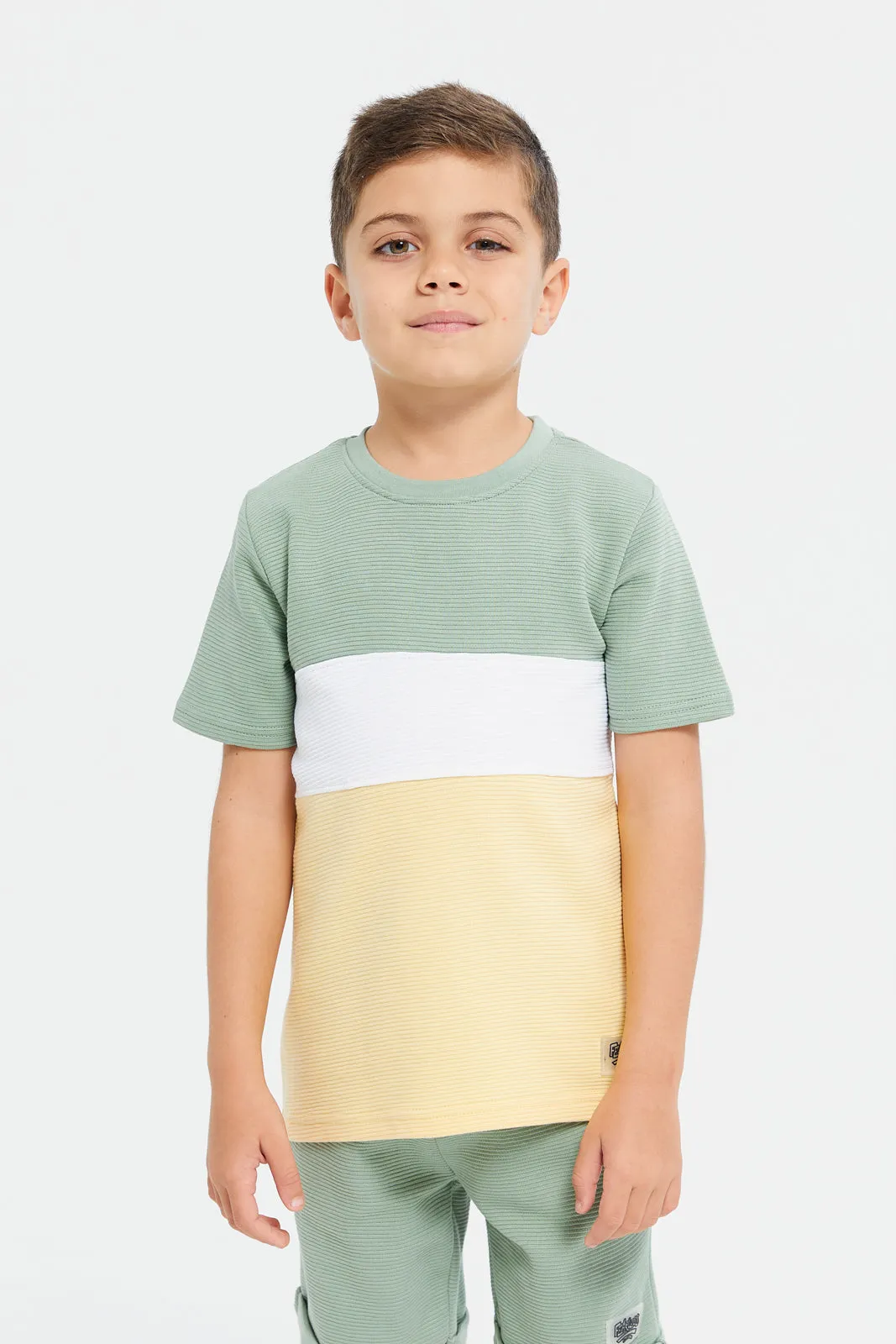 Boys Mint Cut And Sew Casual Set (2 Piece)