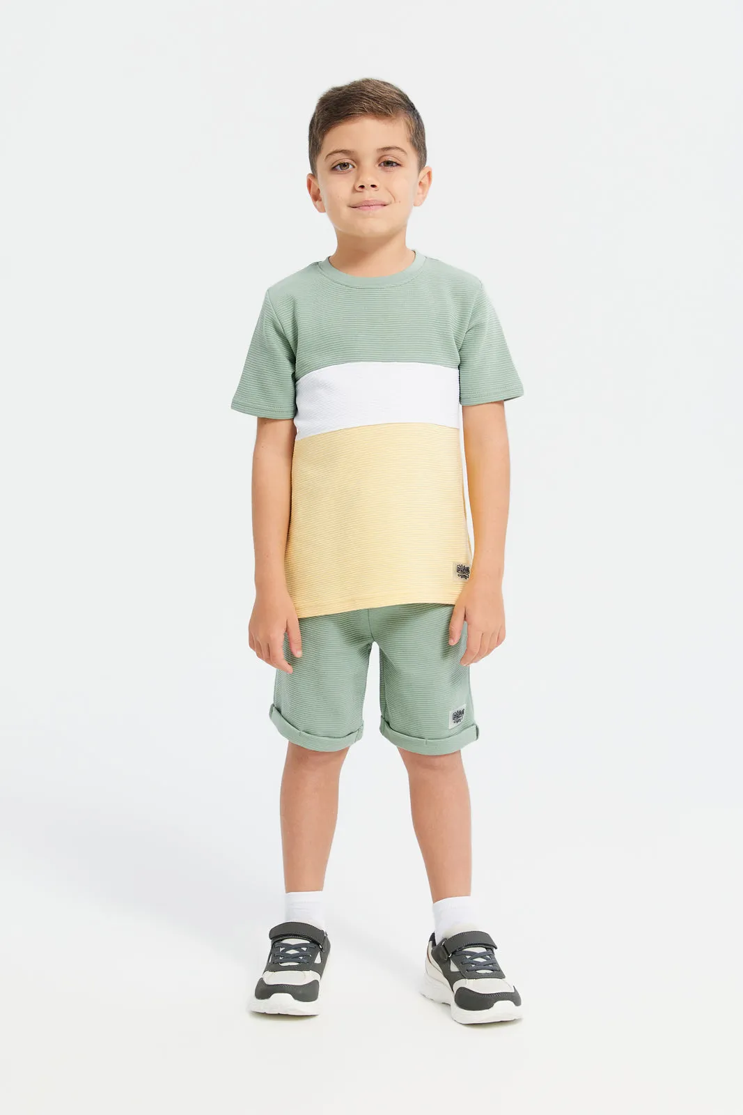 Boys Mint Cut And Sew Casual Set (2 Piece)