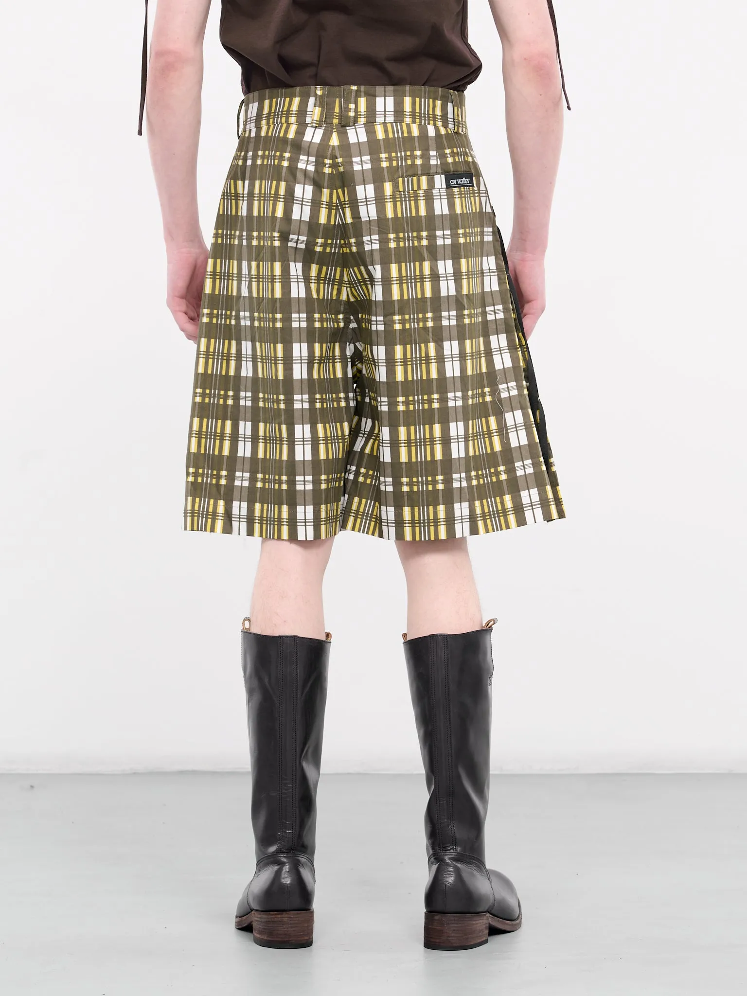 Check A-Line Shorts (ALS-03-H-CHECK-BROWN-YELLOW)