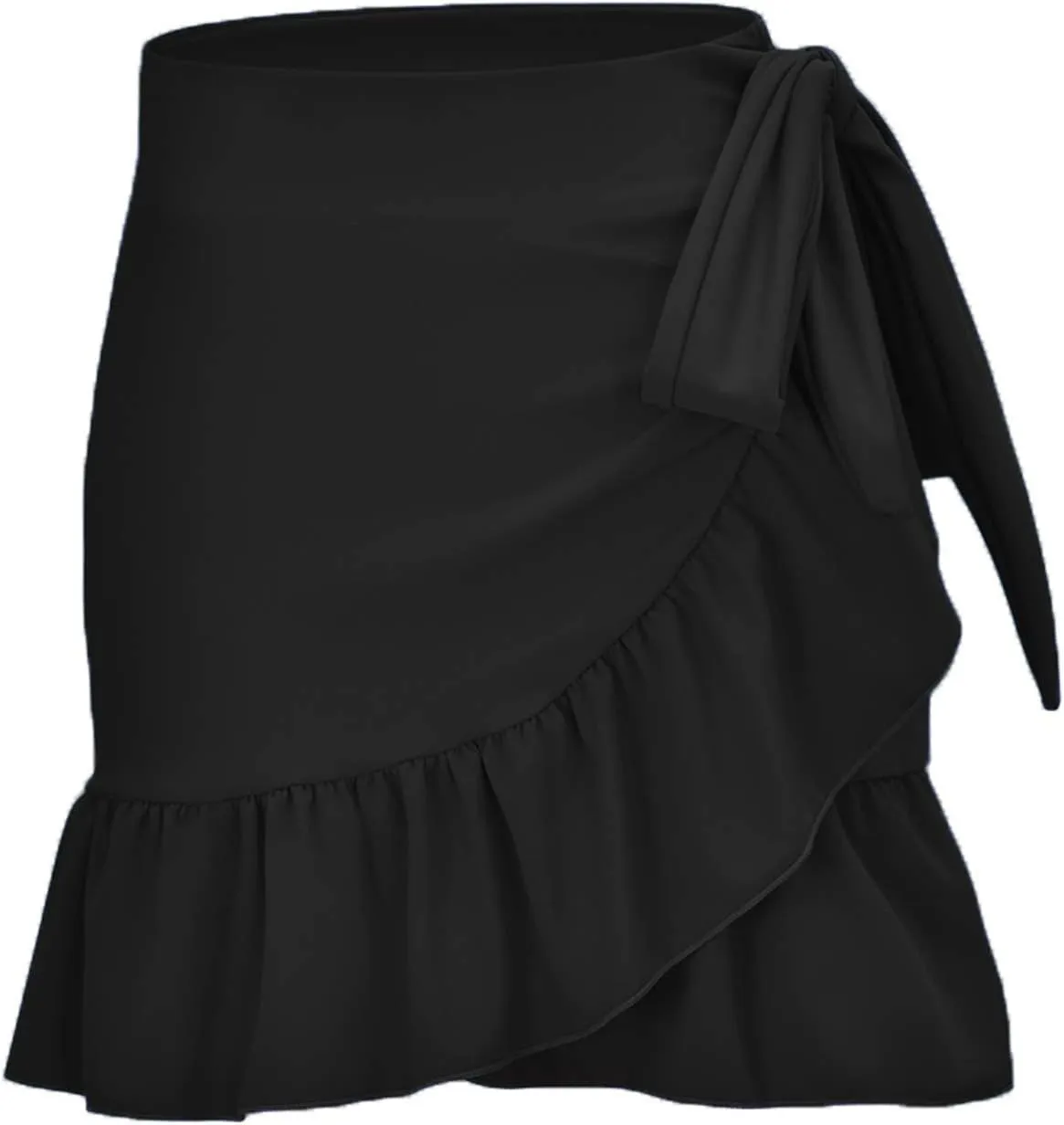 ChinFun Women's Ruffle Sarongs Beach Wrap Cover Up Swimwear Bikini Bottoms High Waisted Tankini Swim Skirts Swimdress
