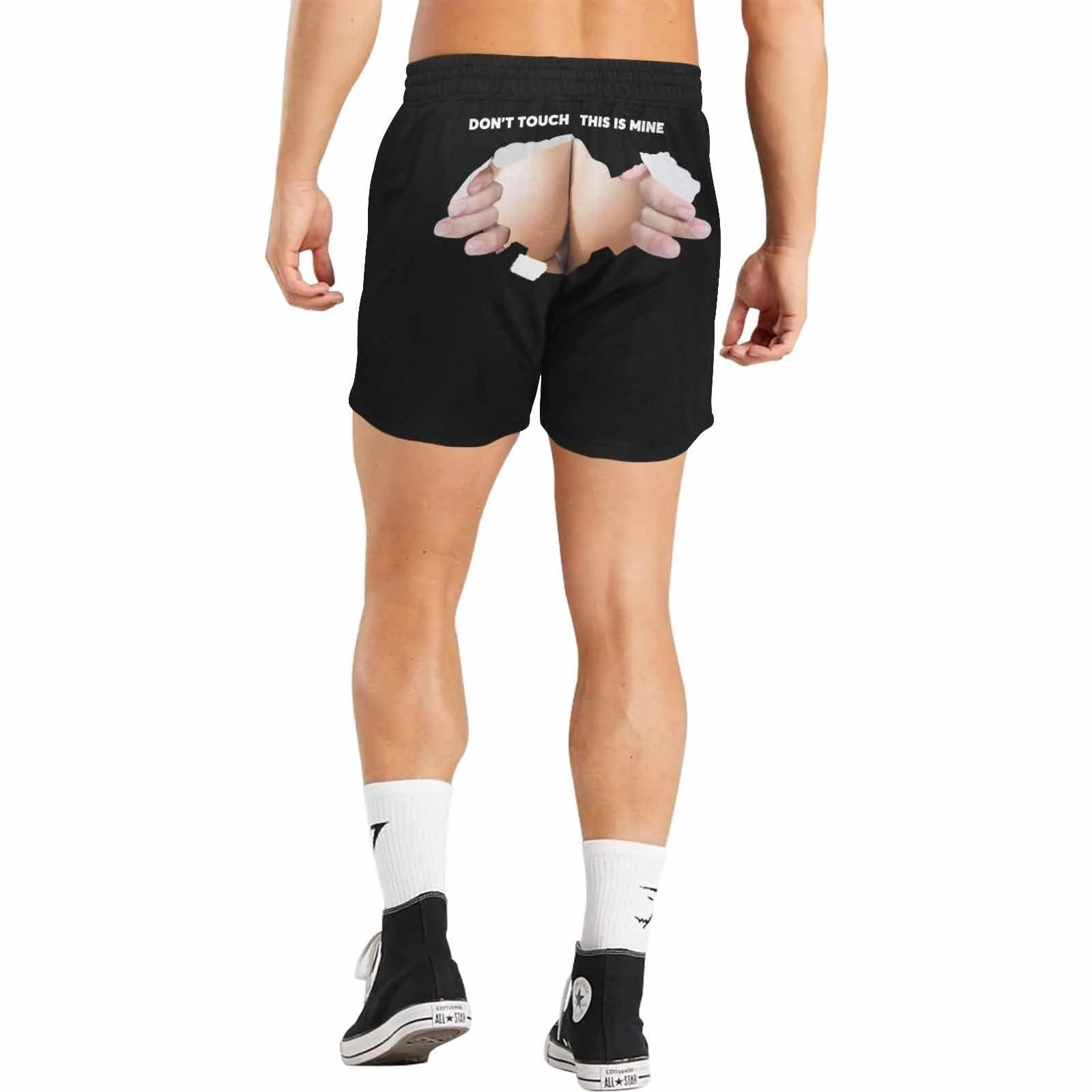 Custom Face Swimming Trunks Don't Touch This Is Mine Men's Quick Dry Swim Shorts with Photo for Boyfriend