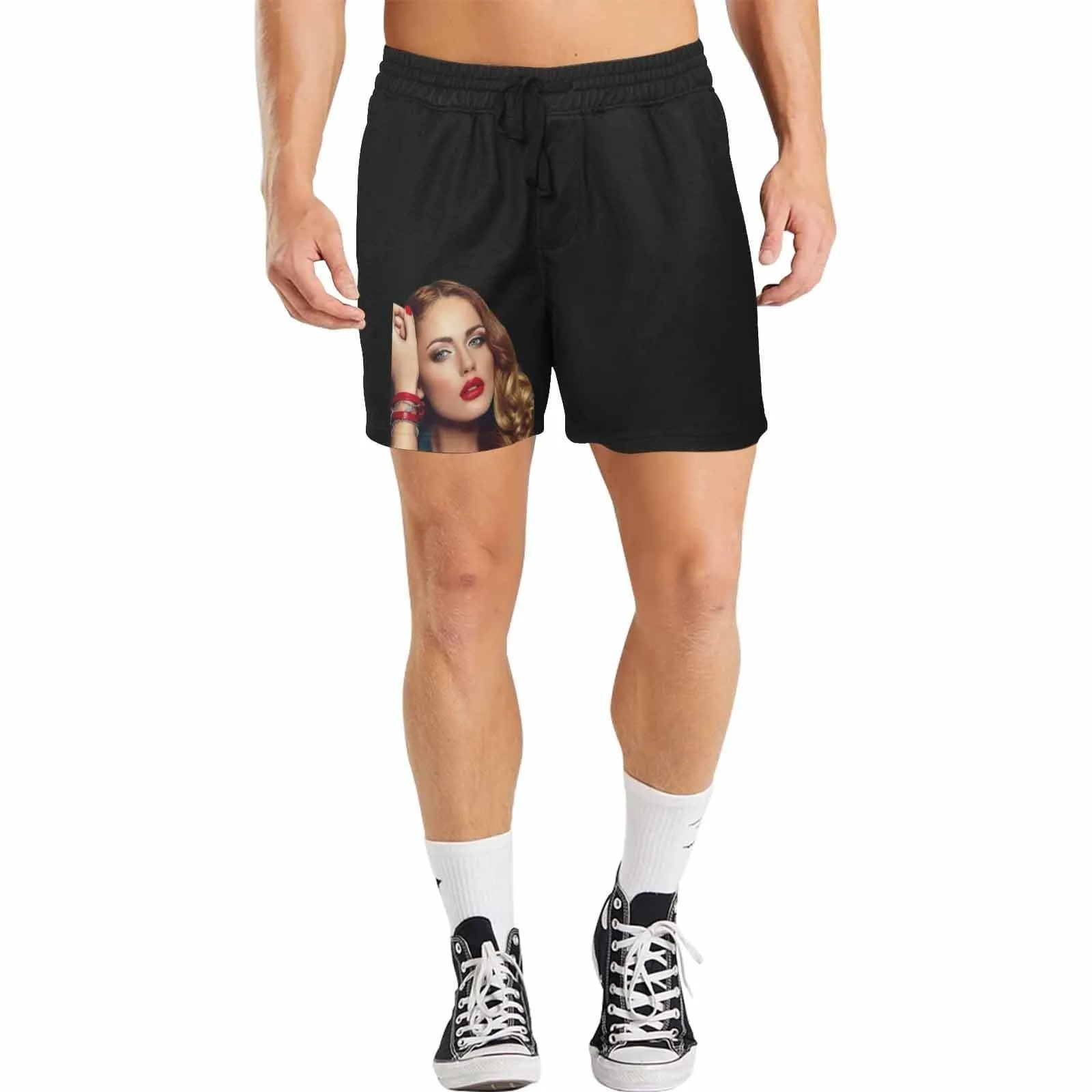 Custom Face Swimming Trunks Don't Touch This Is Mine Men's Quick Dry Swim Shorts with Photo for Boyfriend