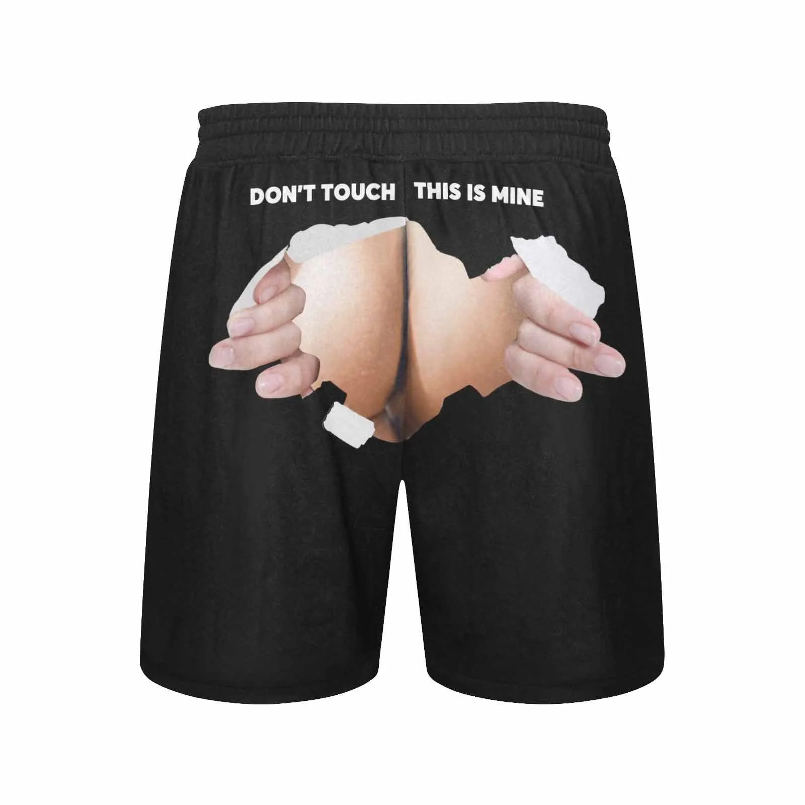 Custom Face Swimming Trunks Don't Touch This Is Mine Men's Quick Dry Swim Shorts with Photo for Boyfriend