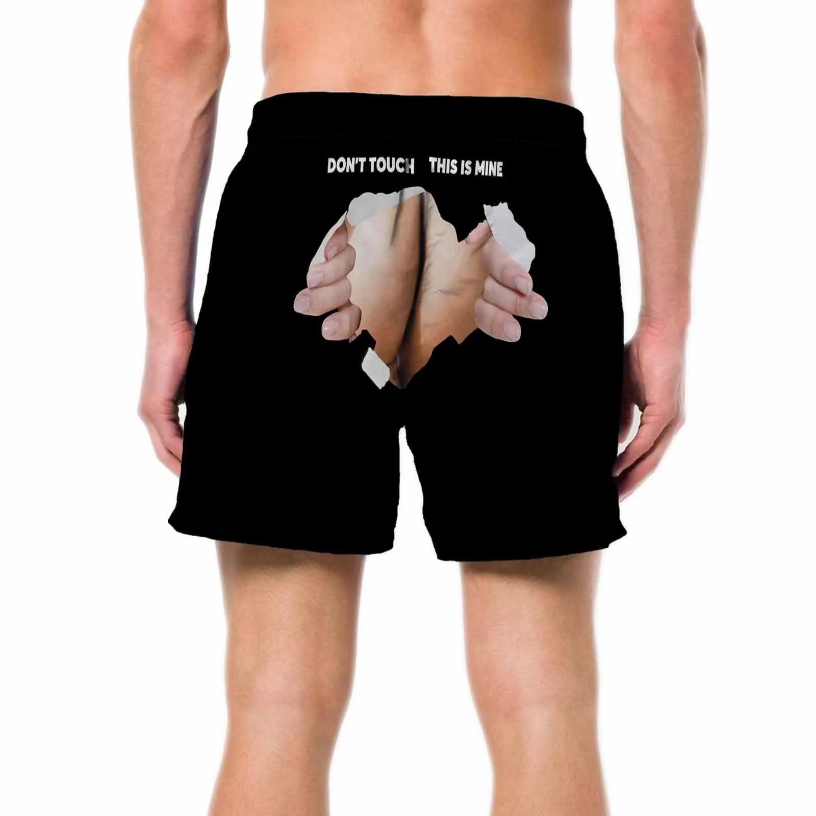 Custom Face Swimming Trunks Don't Touch This Is Mine Men's Quick Dry Swim Shorts with Photo for Boyfriend