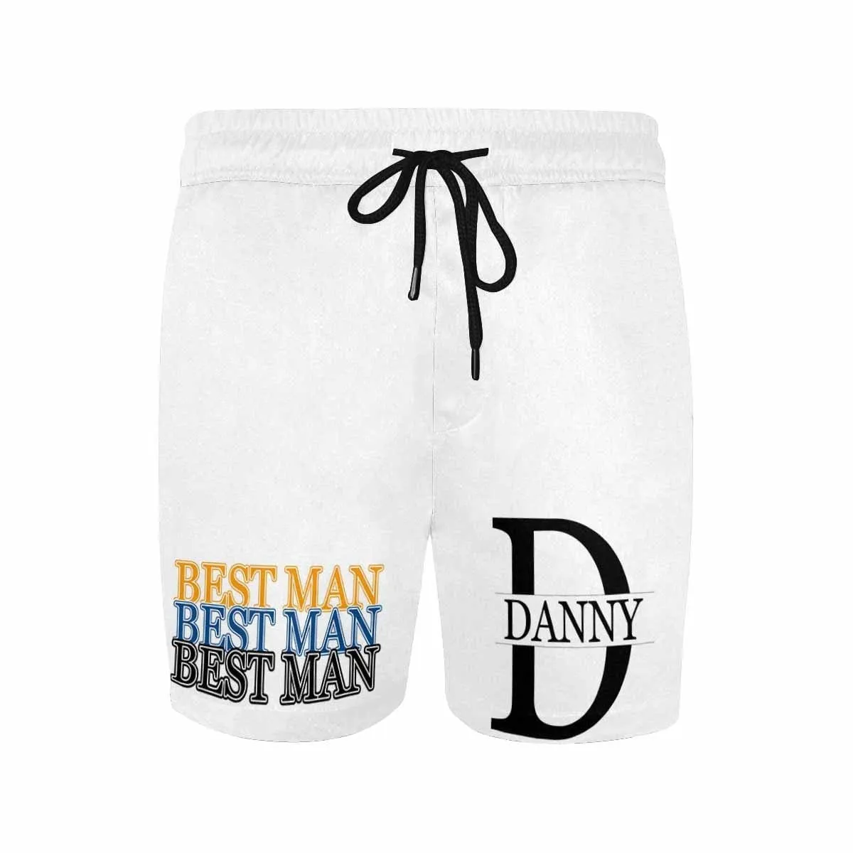 Custom Name Swimming Trunks White Best Man Men's Quick Dry Swim Shorts Personalized Swim Trunks