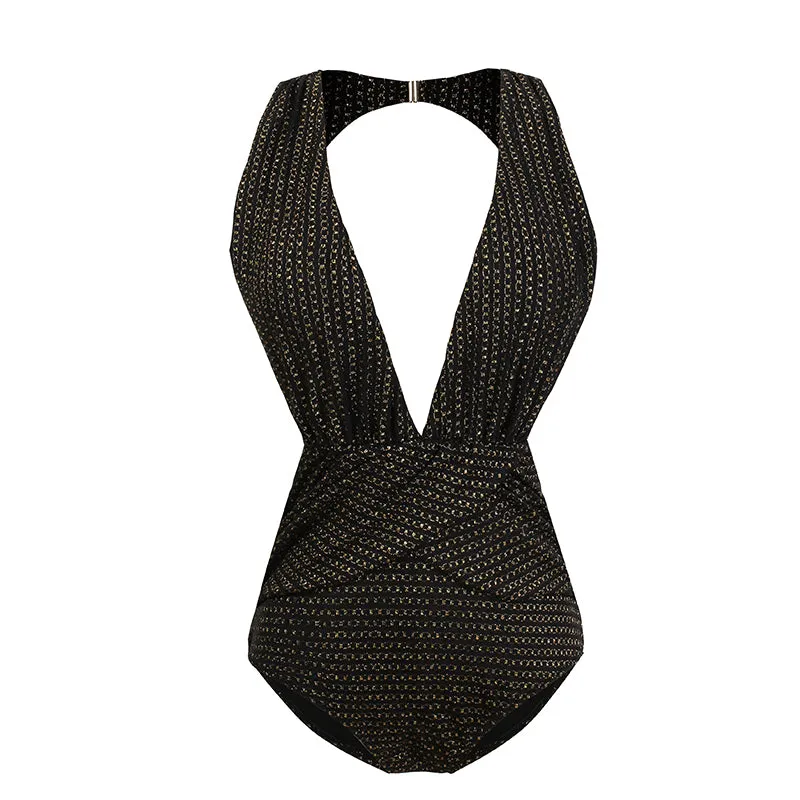 DEEP V BACKLESS ONE PIECE