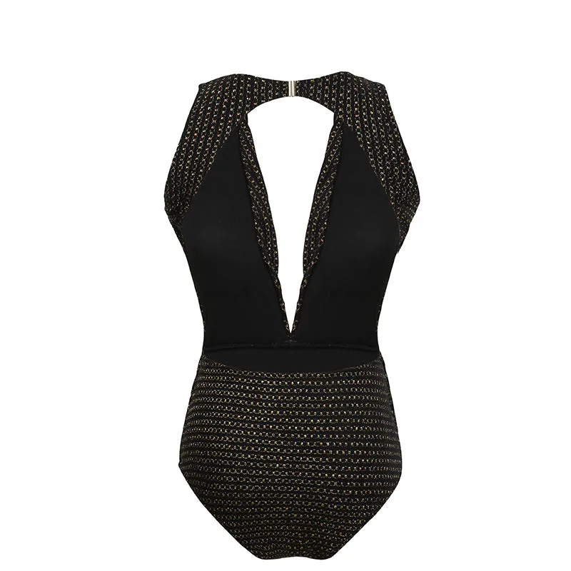 DEEP V BACKLESS ONE PIECE