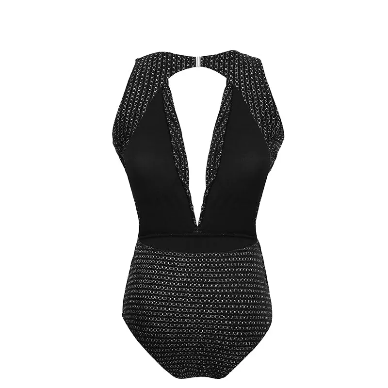 DEEP V BACKLESS ONE PIECE
