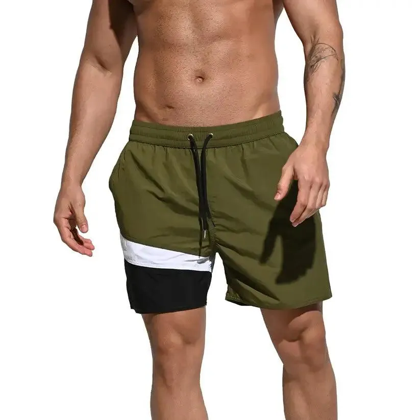 Desmiit Men's Quick-Dry Blue Board Shorts | Stylish Asymmetrical Beach Swimwear