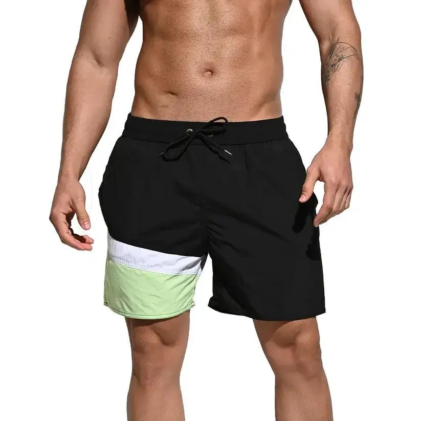 Desmiit Men's Quick-Dry Blue Board Shorts | Stylish Asymmetrical Beach Swimwear