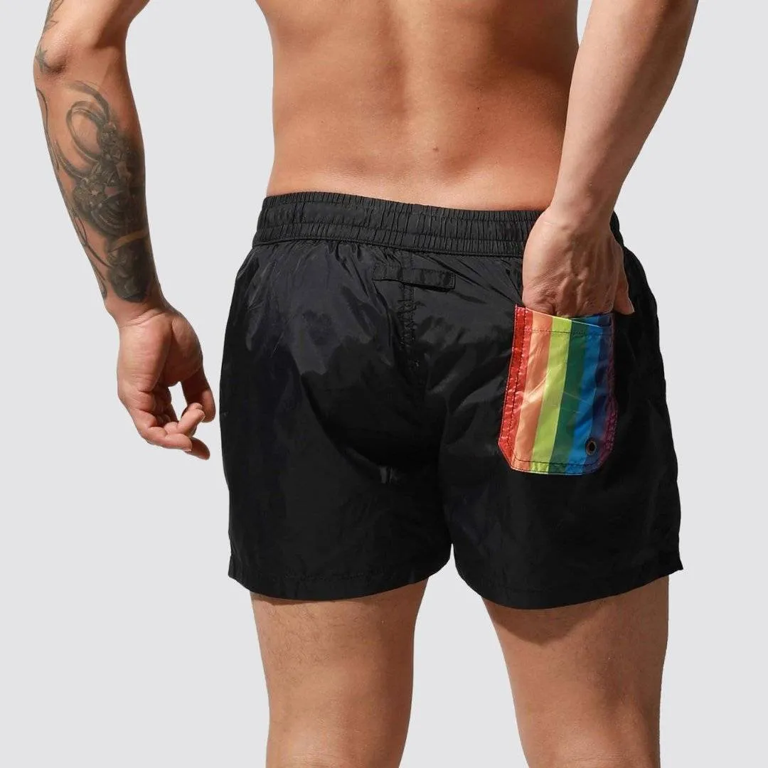 Desmiit Rainbow Pocket Swim Trunks