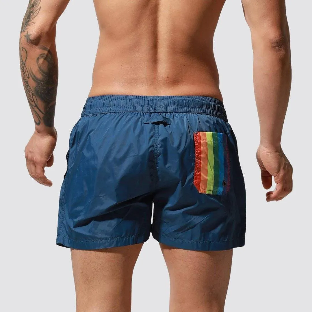 Desmiit Rainbow Pocket Swim Trunks
