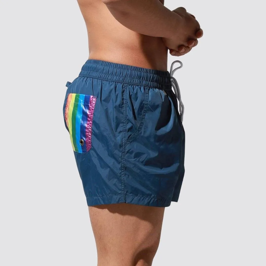 Desmiit Rainbow Pocket Swim Trunks