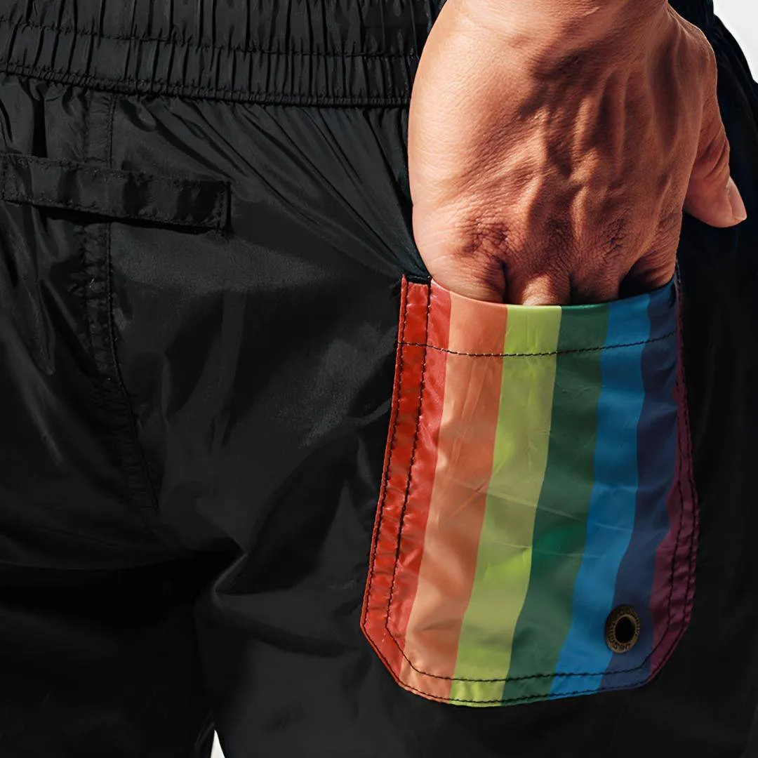 Desmiit Rainbow Pocket Swim Trunks