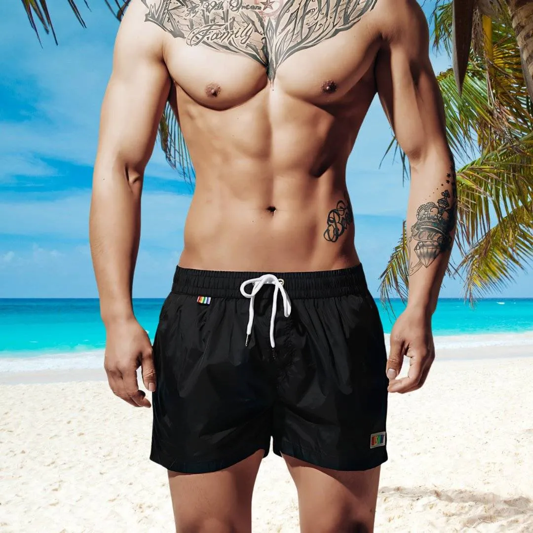 Desmiit Rainbow Pocket Swim Trunks
