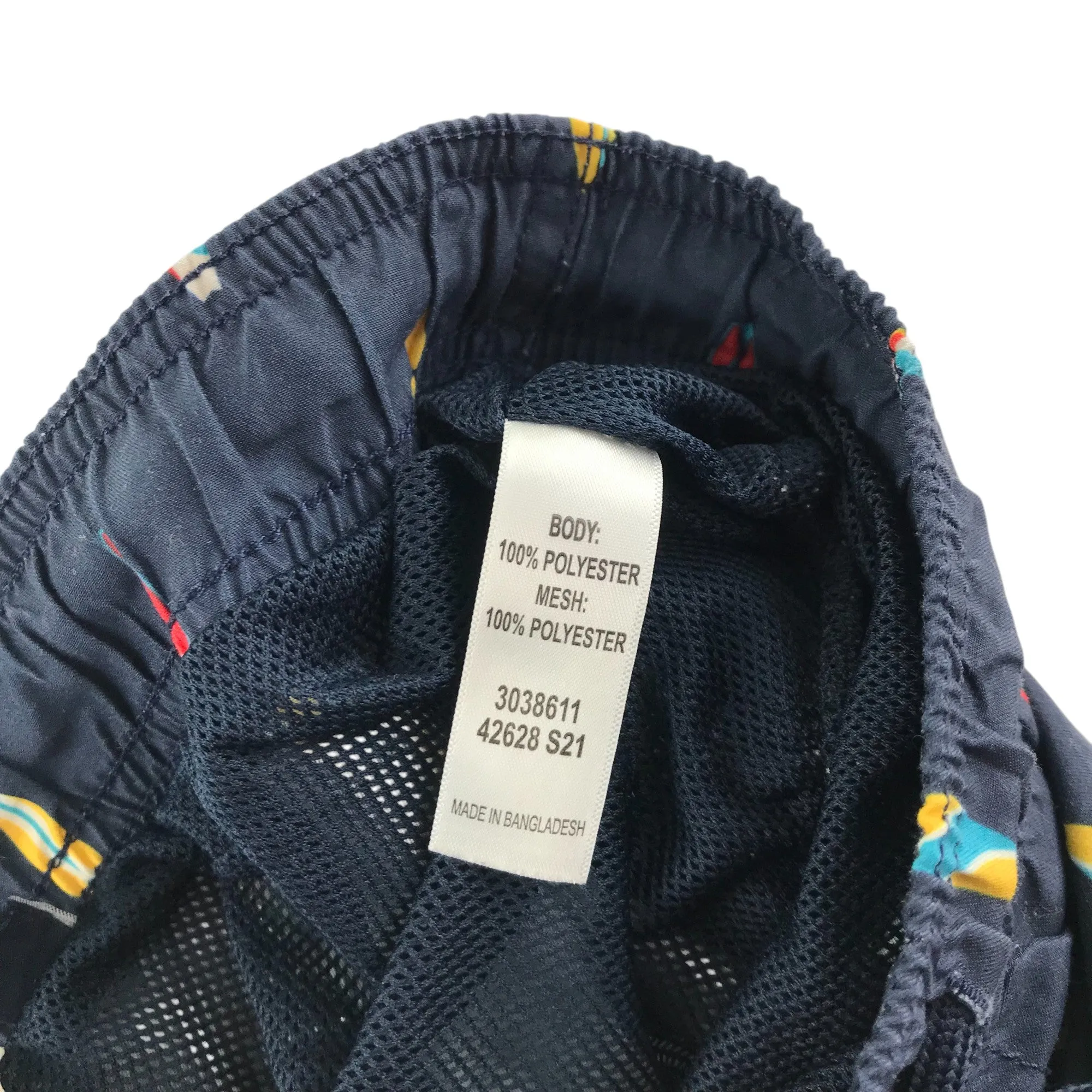 Earthchild swim trunks 9-10 years navy blue surf board print shorts