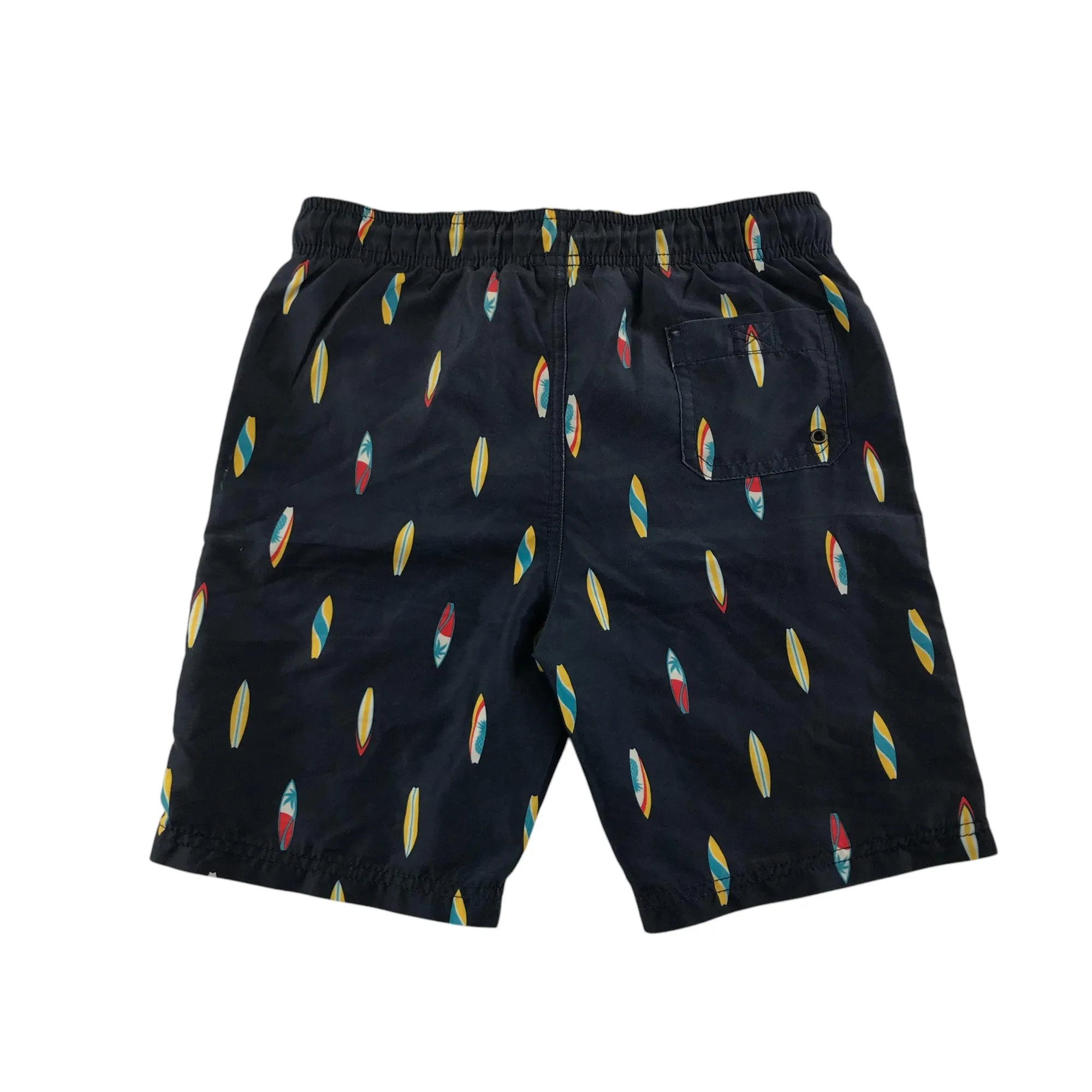Earthchild swim trunks 9-10 years navy blue surf board print shorts