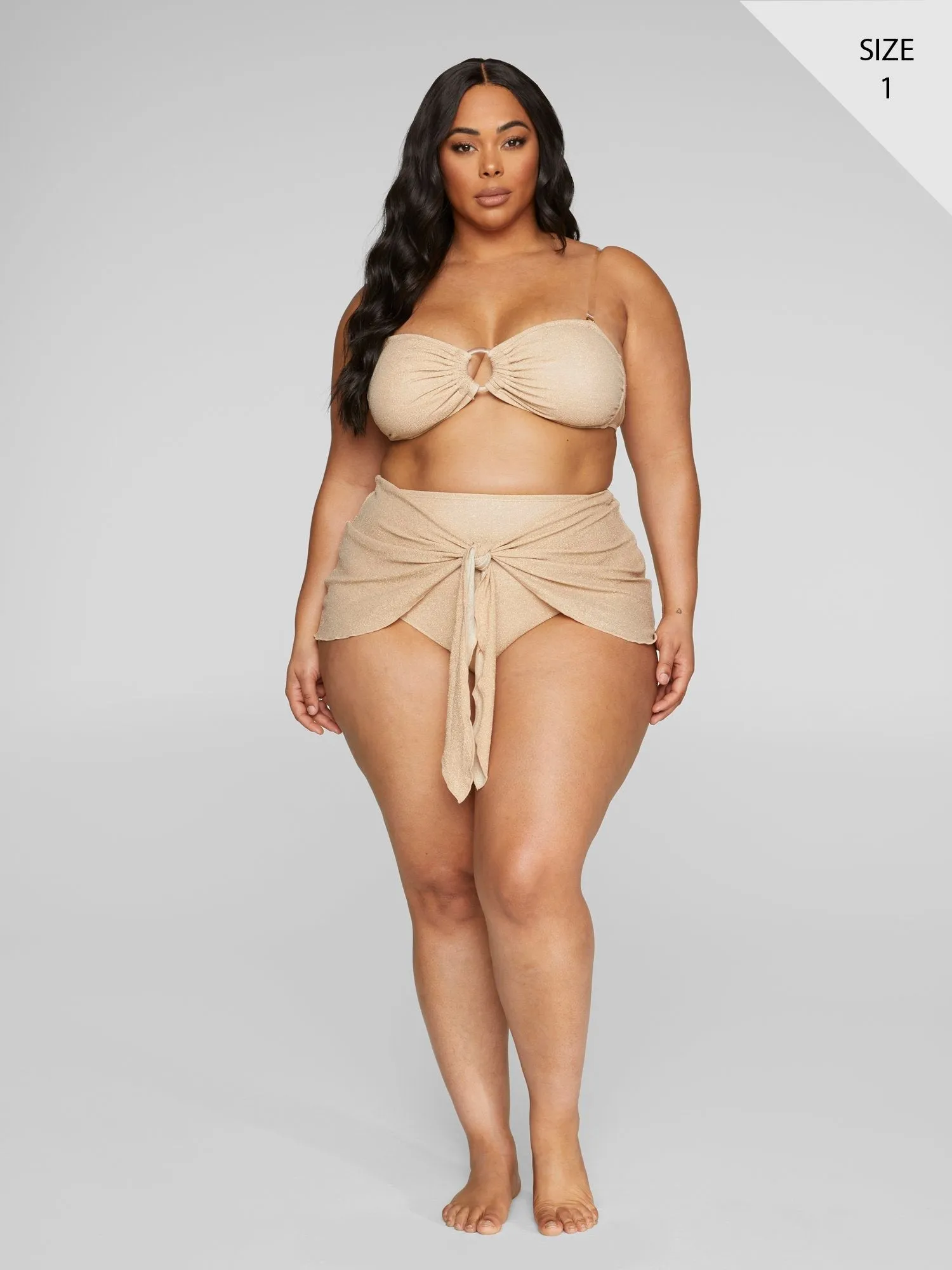 Fashion To Figure - Akira Shimmer Tie Front Bikini Bottom