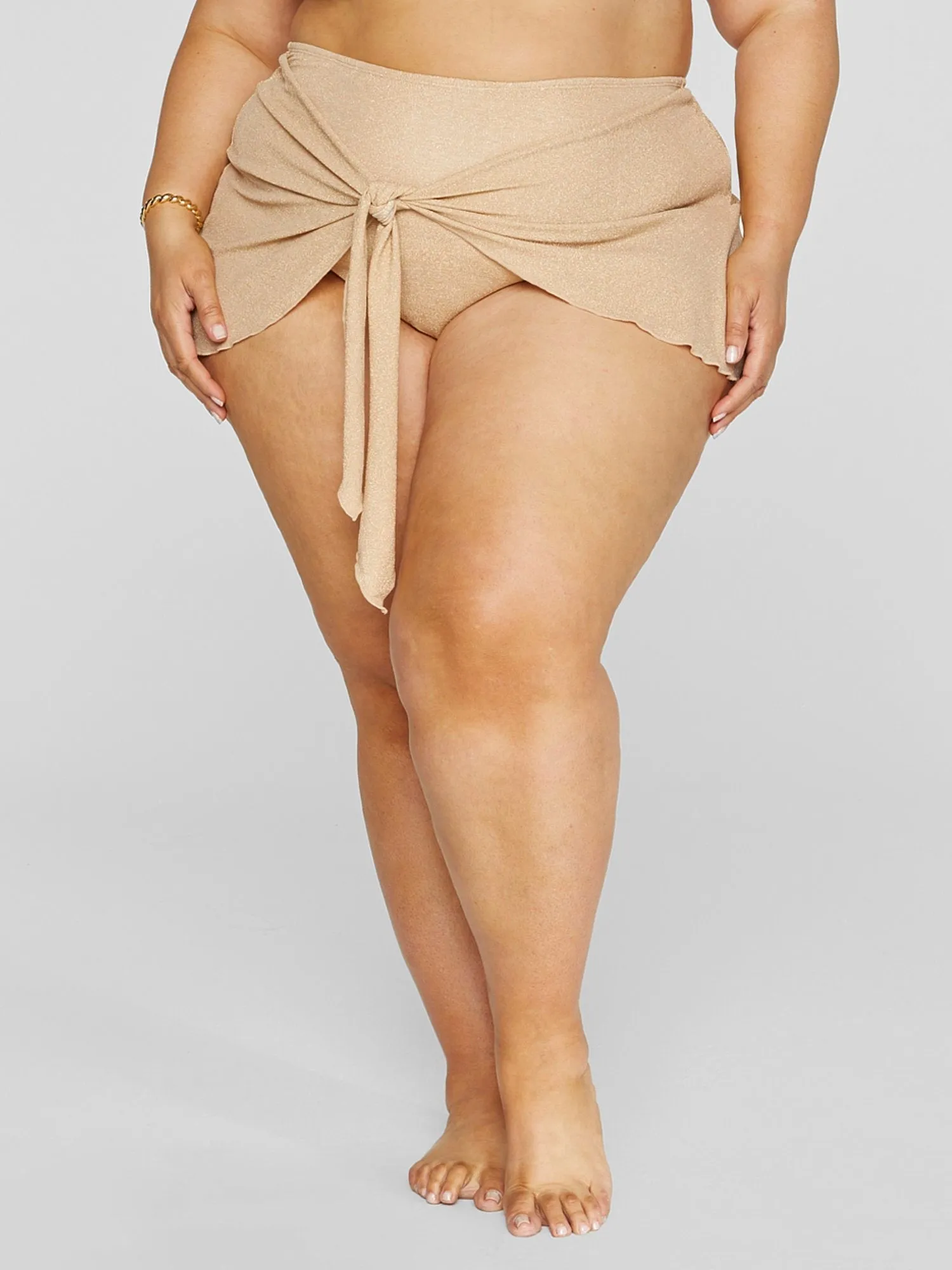 Fashion To Figure - Akira Shimmer Tie Front Bikini Bottom