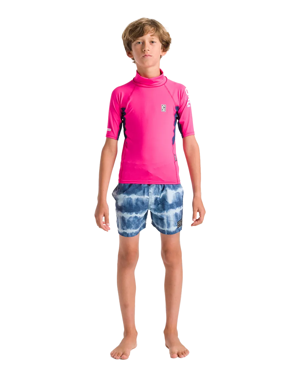 Girls Nuwave Rash Vest in Lipstick, Slate & Multi