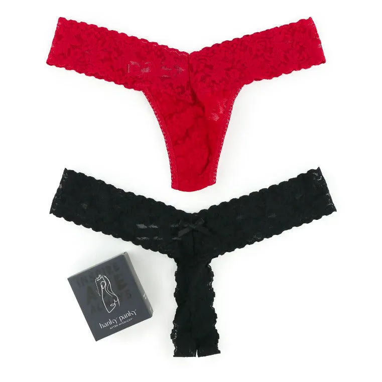 Hanky Panky "Naughty & Nice" Low Rise Thong Set