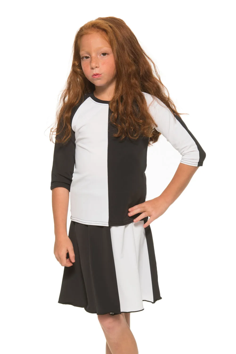 Kids Black & White Half & Half 2-Piece Set
