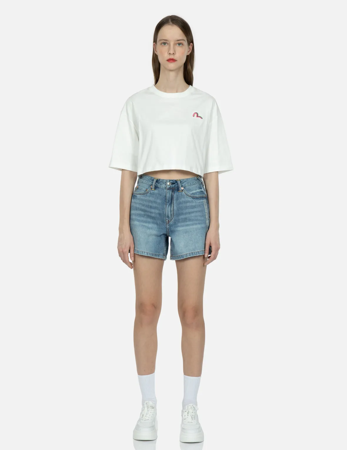 Logo Print Cropped T-shirt