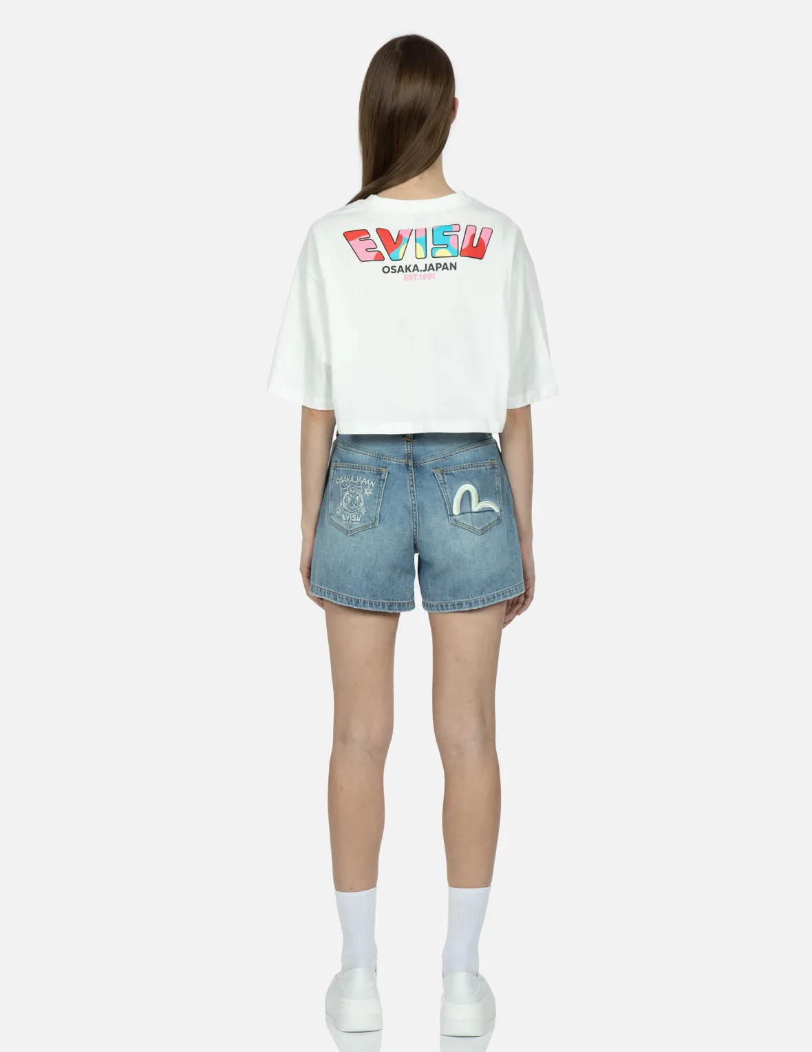 Logo Print Cropped T-shirt