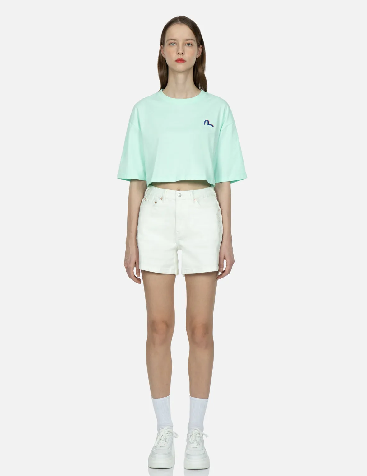 Logo Print Cropped T-shirt