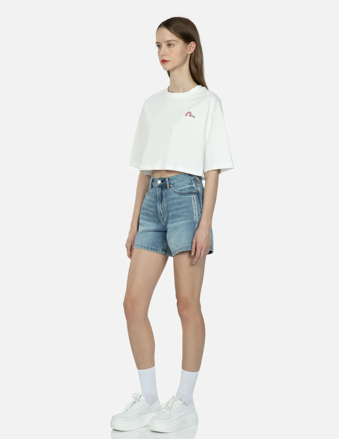 Logo Print Cropped T-shirt