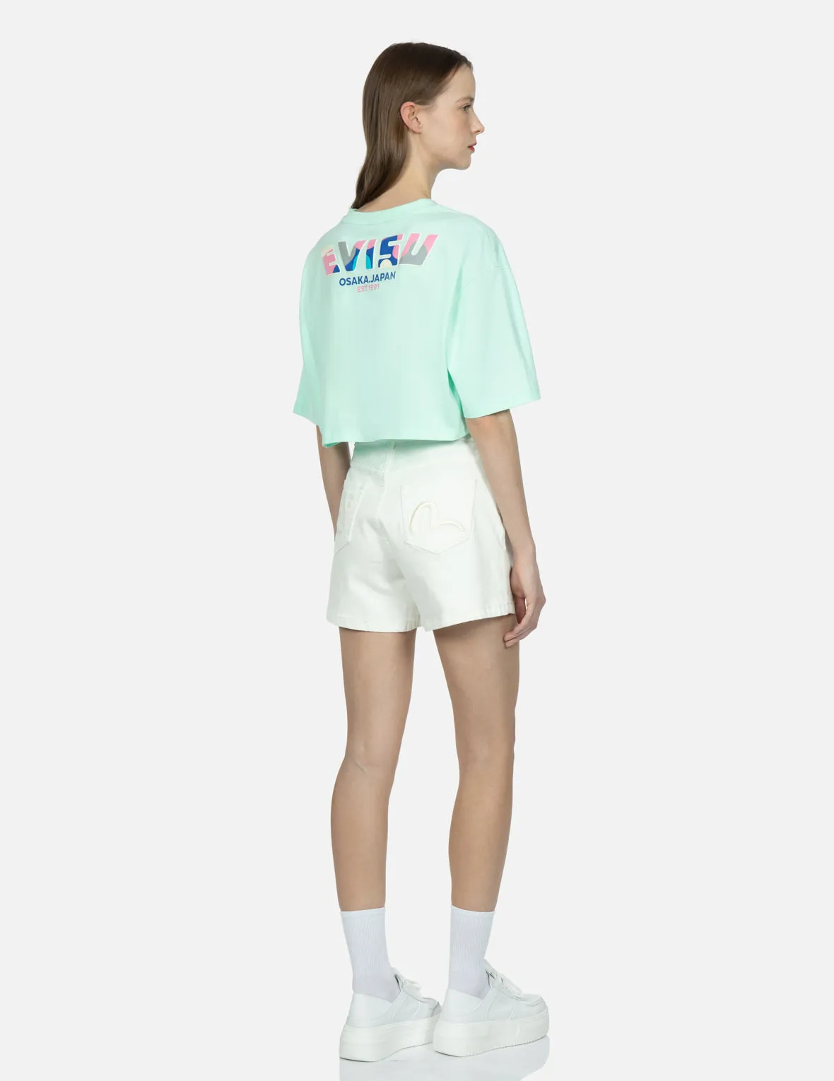 Logo Print Cropped T-shirt