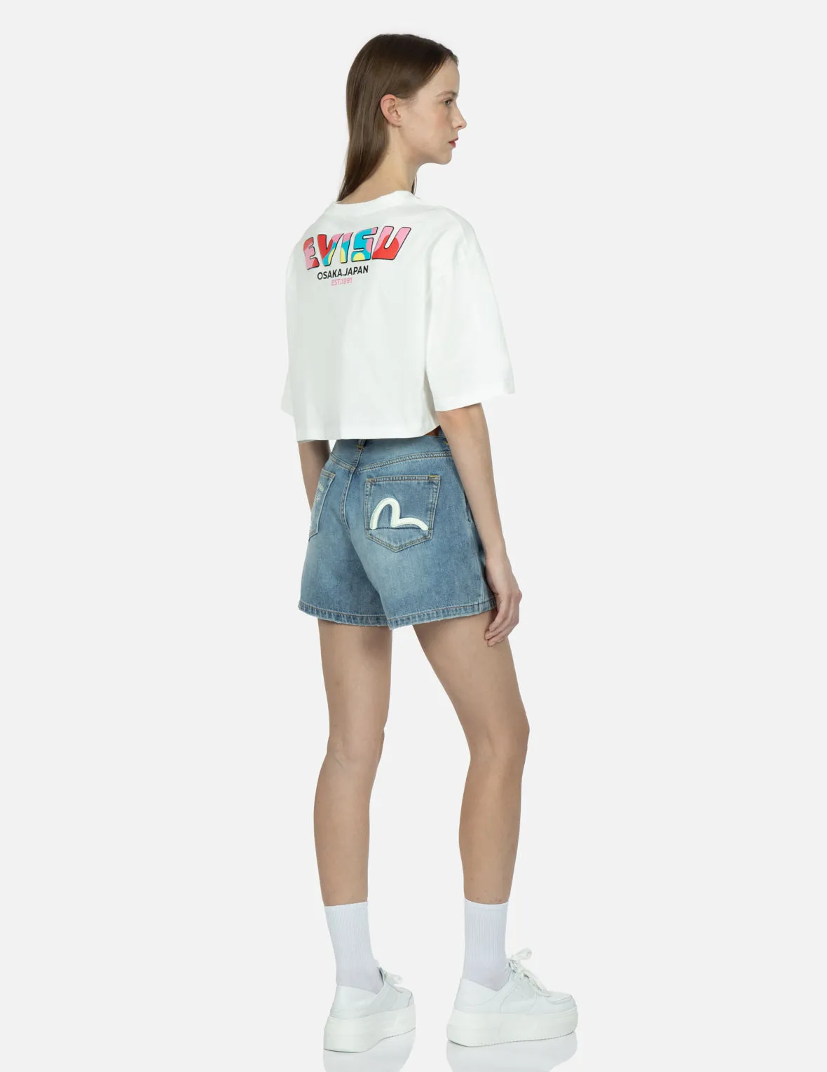 Logo Print Cropped T-shirt