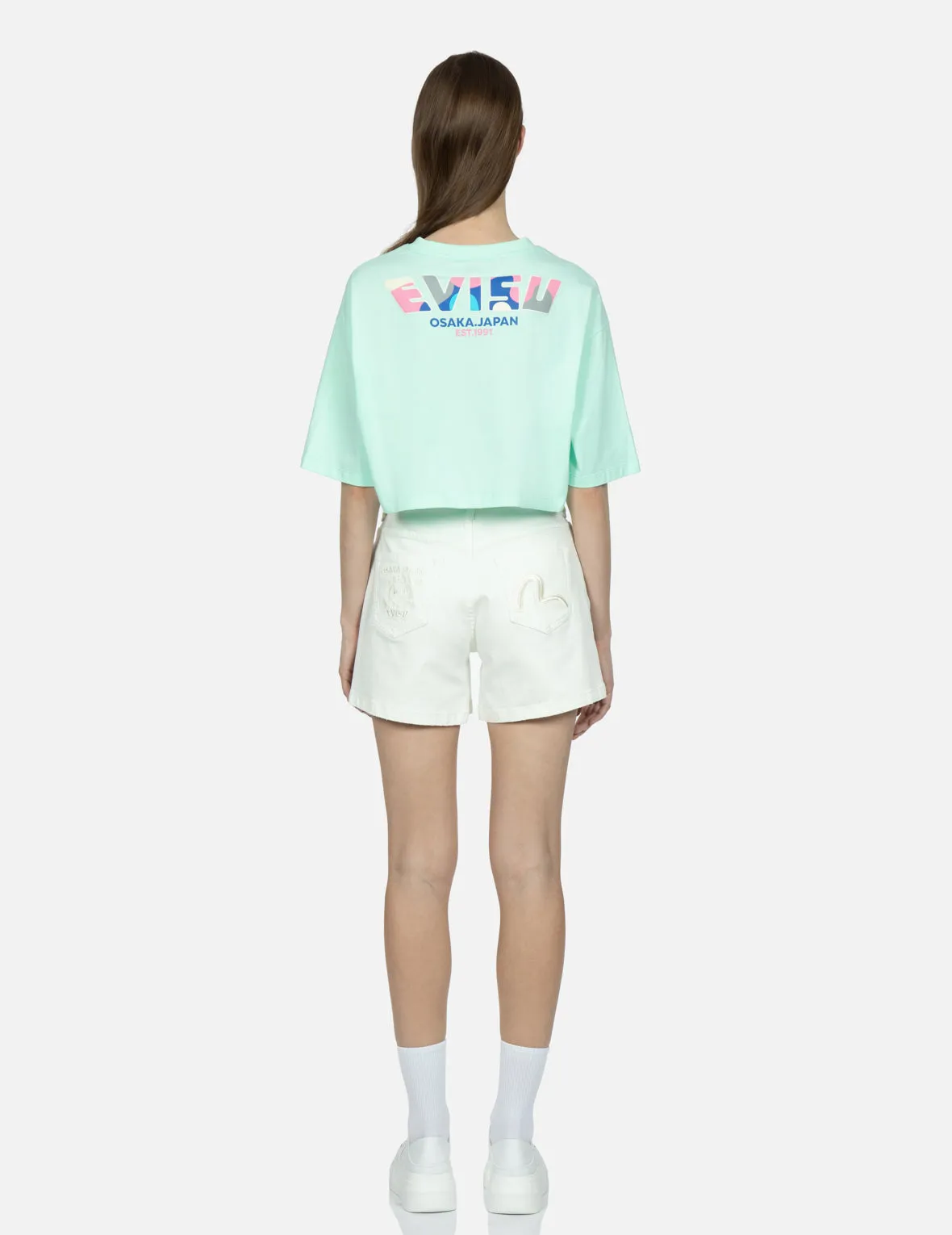 Logo Print Cropped T-shirt