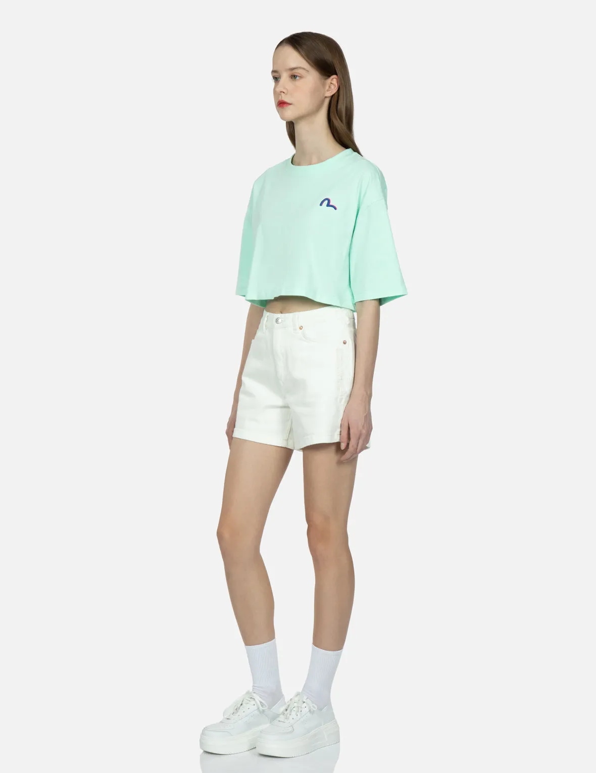 Logo Print Cropped T-shirt