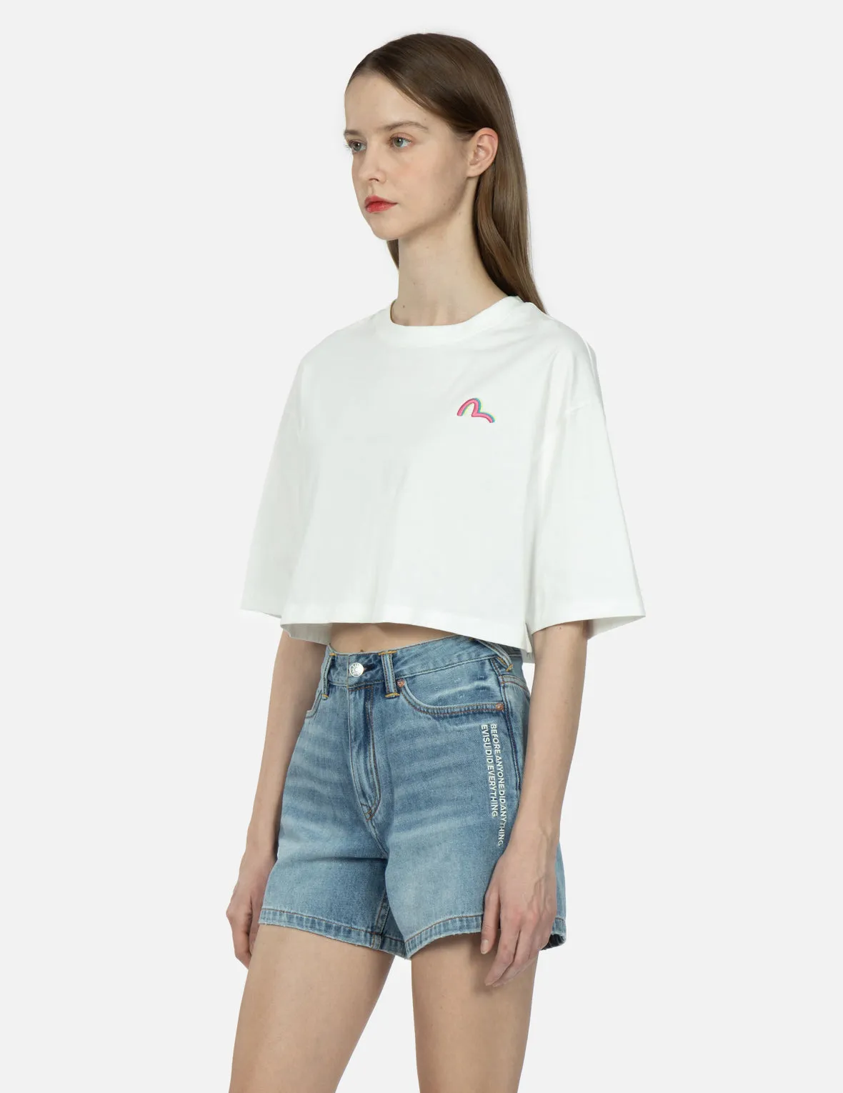 Logo Print Cropped T-shirt