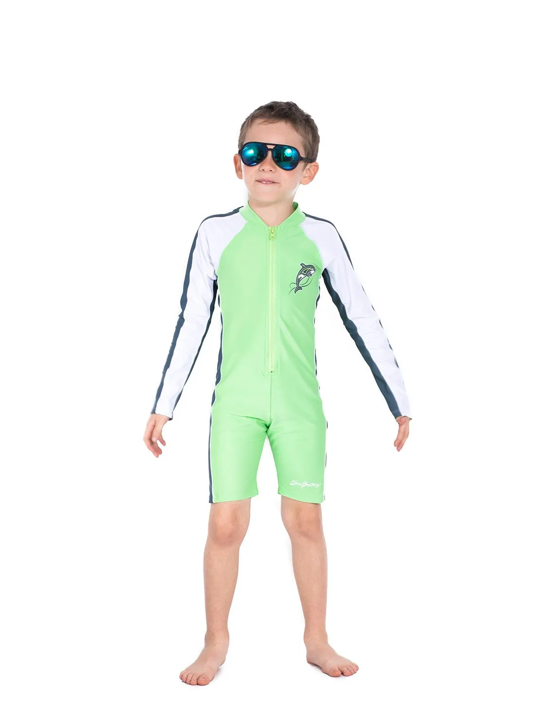 Long Sleeve One-Piece Swimsuit - Mantis