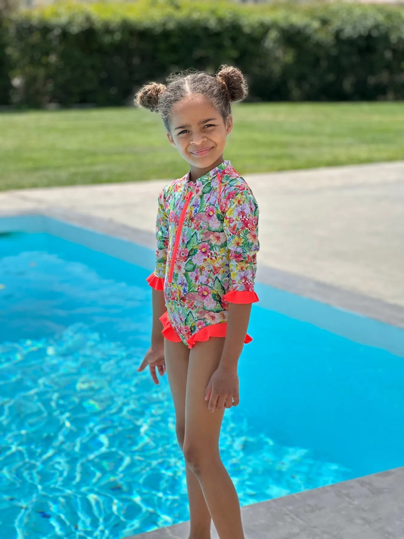 Long Sleeve Ruffles One Piece Garden