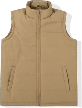 MADHERO Men's Puffer Vest Stand Collar Quilted Sleeveless Jacket Outerwear