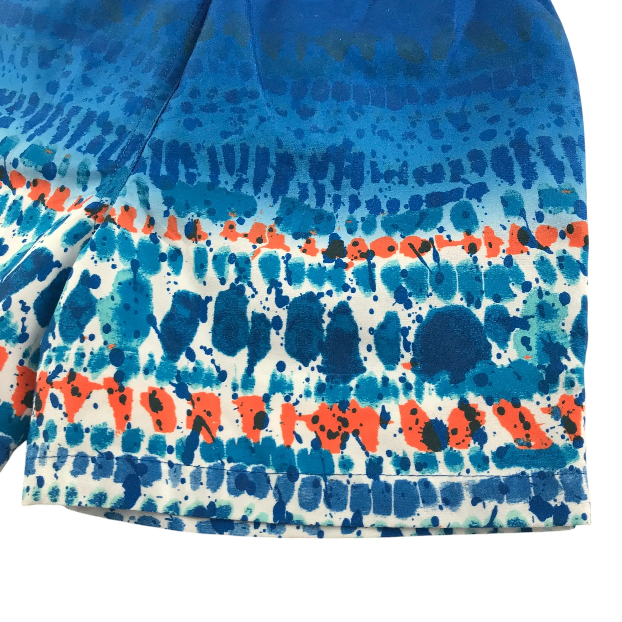 Matalan swim trunks 8-9 years blue and orange graphic pattern