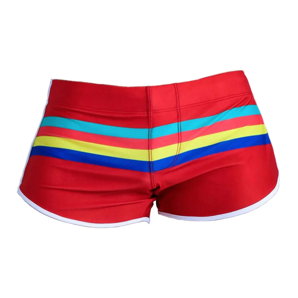 Men's Swim Trunks Striped Split Side Swimsuit