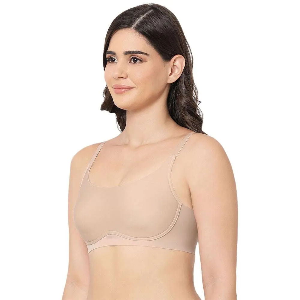 New Normal Padded Non-wired  Full  Cup Everyday Wear Full coverage T-Shirt Bra - Beige