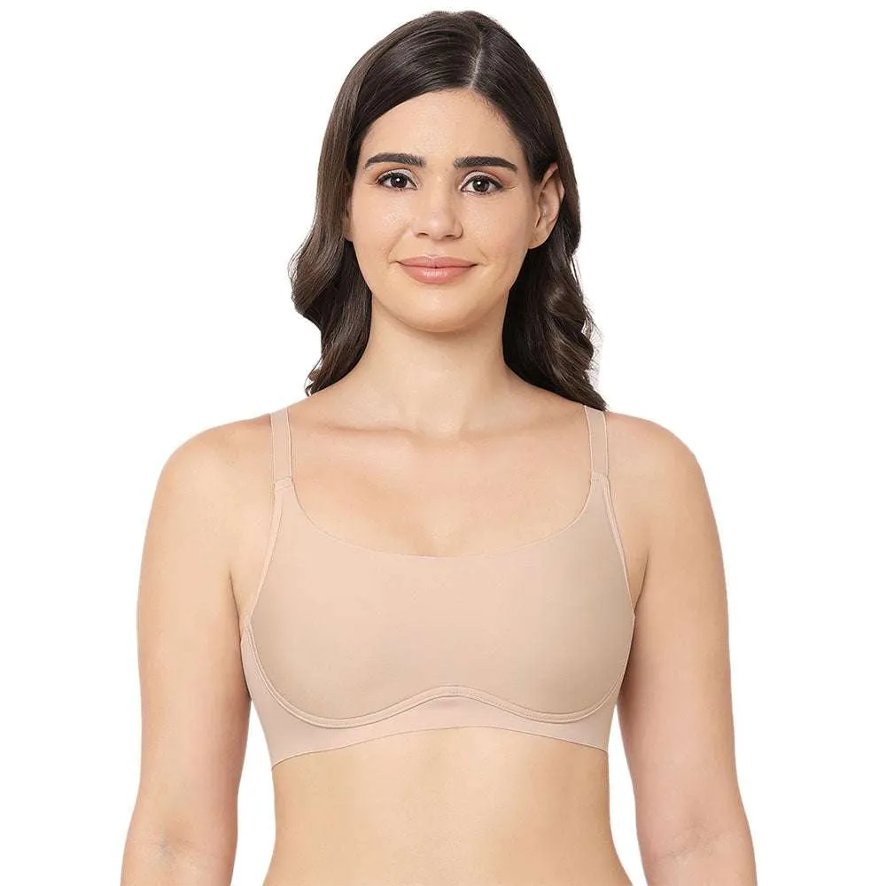 New Normal Padded Non-wired  Full  Cup Everyday Wear Full coverage T-Shirt Bra - Beige